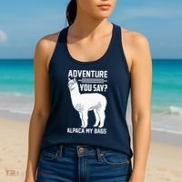Funny Llama Adventure Alpaca My Bags Travel Women's Tank Top thumb 2