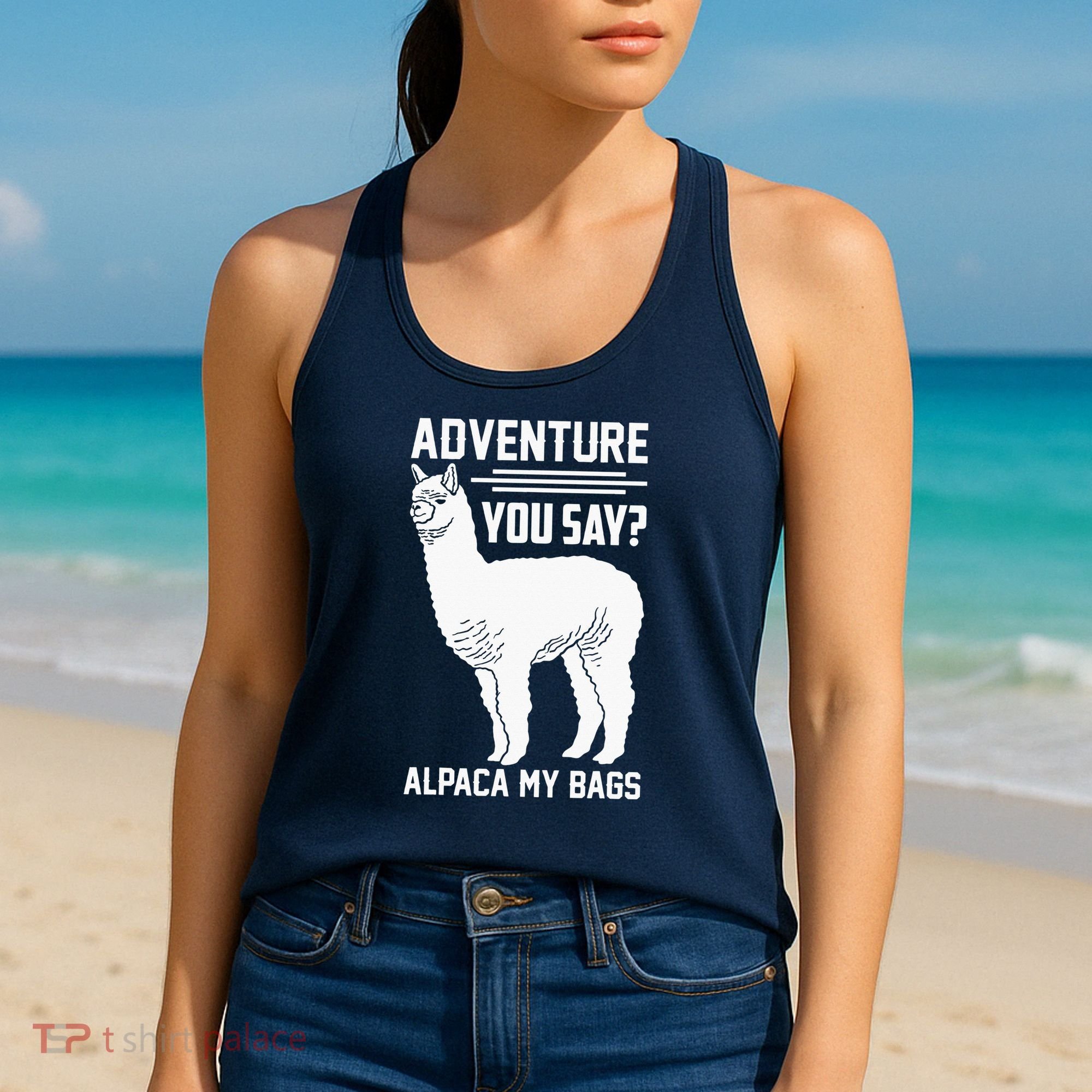 Funny Llama Adventure Alpaca My Bags Travel Women's Tank Top