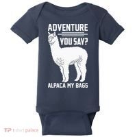 Funny Llama Adventure Alpaca My Bags Travel Baby Bodysuit thumb 0