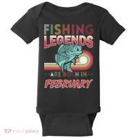 Fishing Legends Are Born In February Baby Bodysuit thumb 0