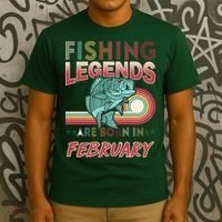 Fishing Legends Are Born In February T-Shirt thumb 3