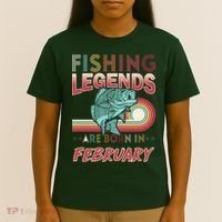 Fishing Legends Are Born In February T-Shirt thumb 4