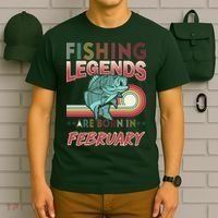 Fishing Legends Are Born In February T-Shirt thumb 6