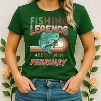Fishing Legends Are Born In February Women's T-Shirt thumb 2