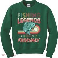Fishing Legends Are Born In February Kids Sweatshirt thumb 0