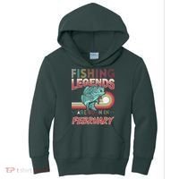Fishing Legends Are Born In February Kids Hoodie thumb 0