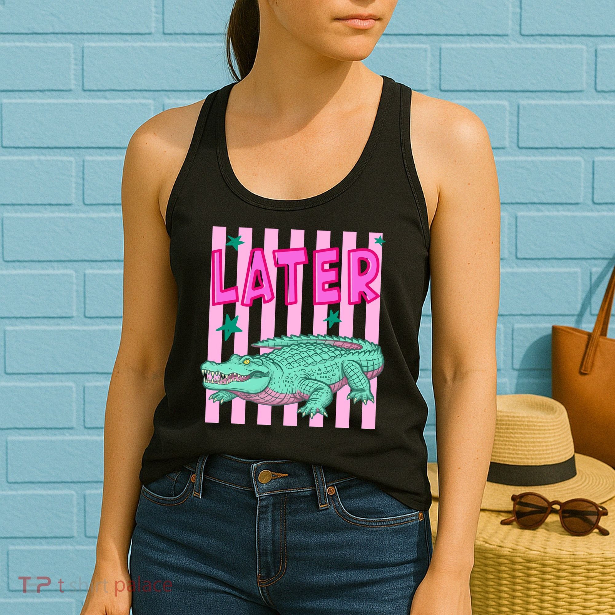 Funny Later Alligator After While Crocodile Front And Back Women's Tank Top