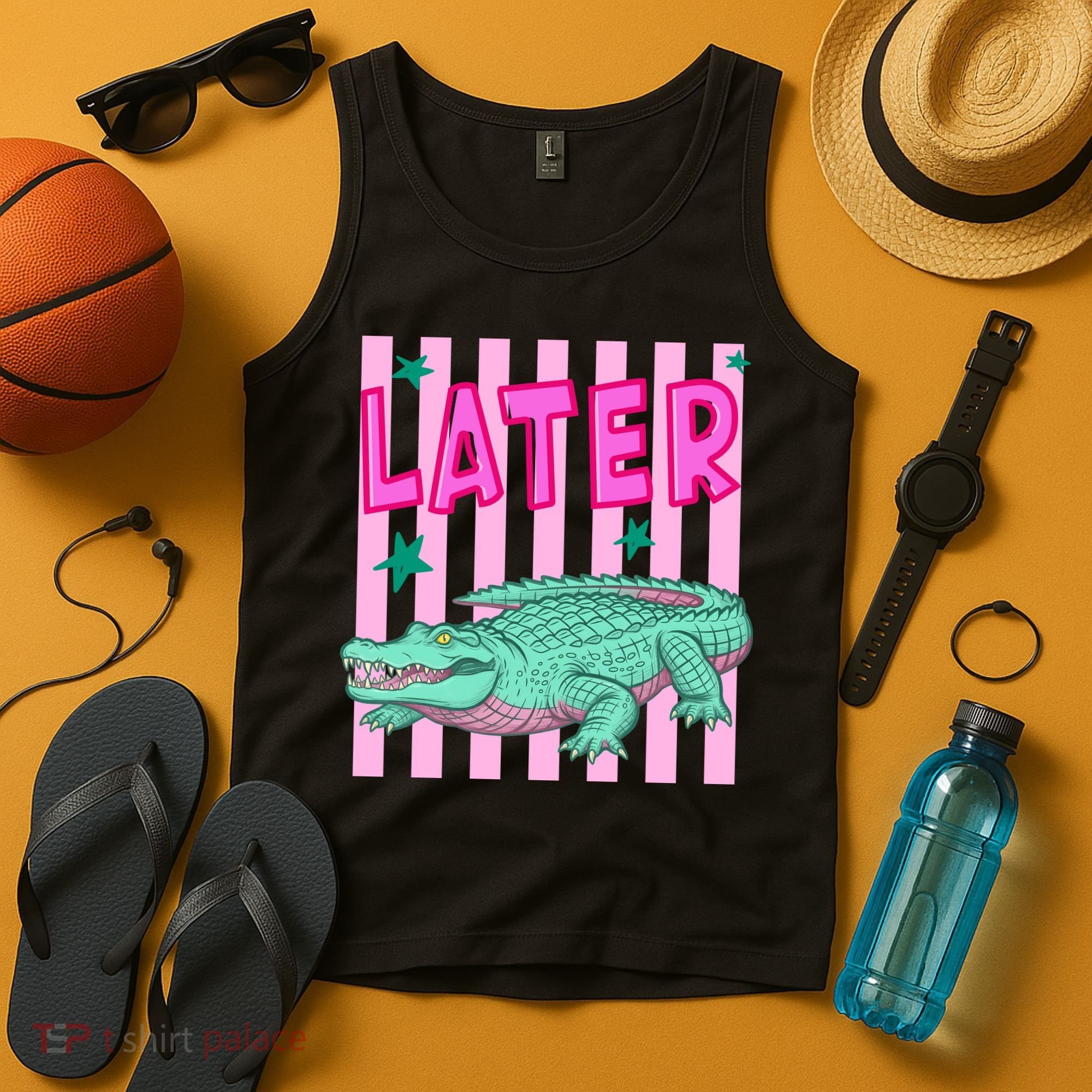 Funny Later Alligator After While Crocodile Front And Back Tank Top