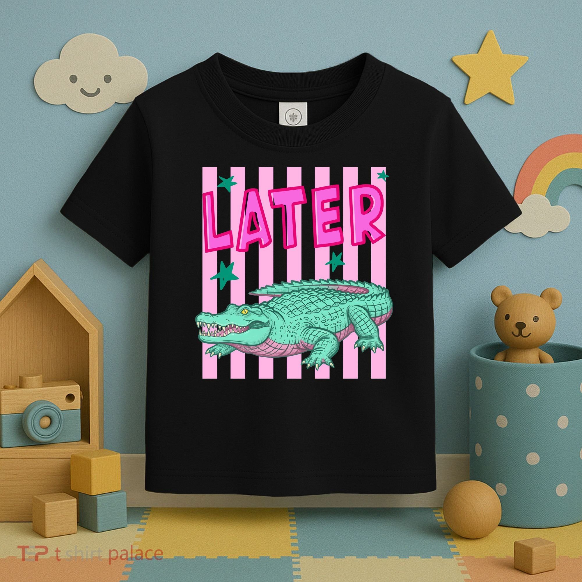 Funny Later Alligator After While Crocodile Front And Back Toddler T-Shirt