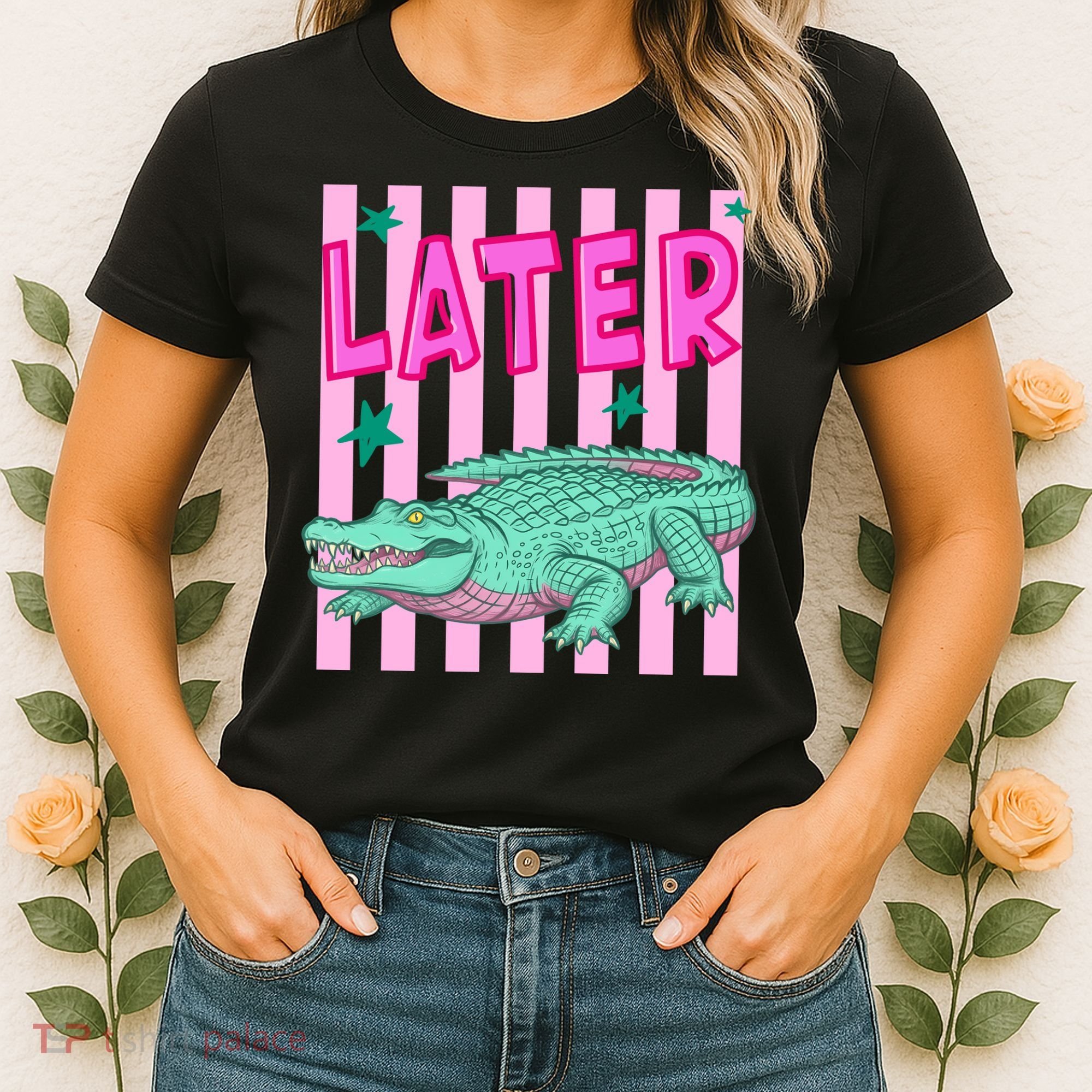 Funny Later Alligator After While Crocodile Front And Back Women's T-Shirt
