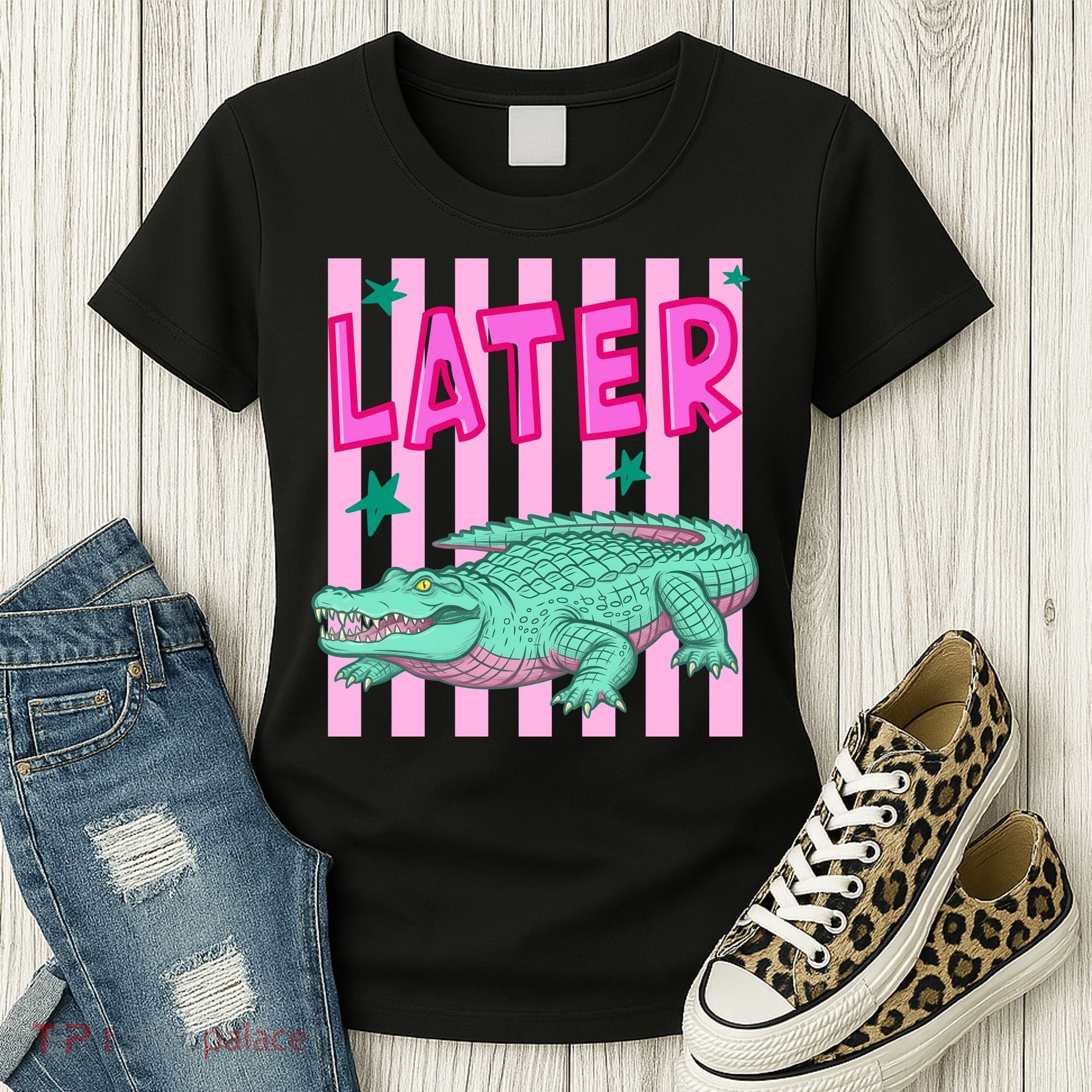 Funny Later Alligator After While Crocodile Front And Back Women's T-Shirt