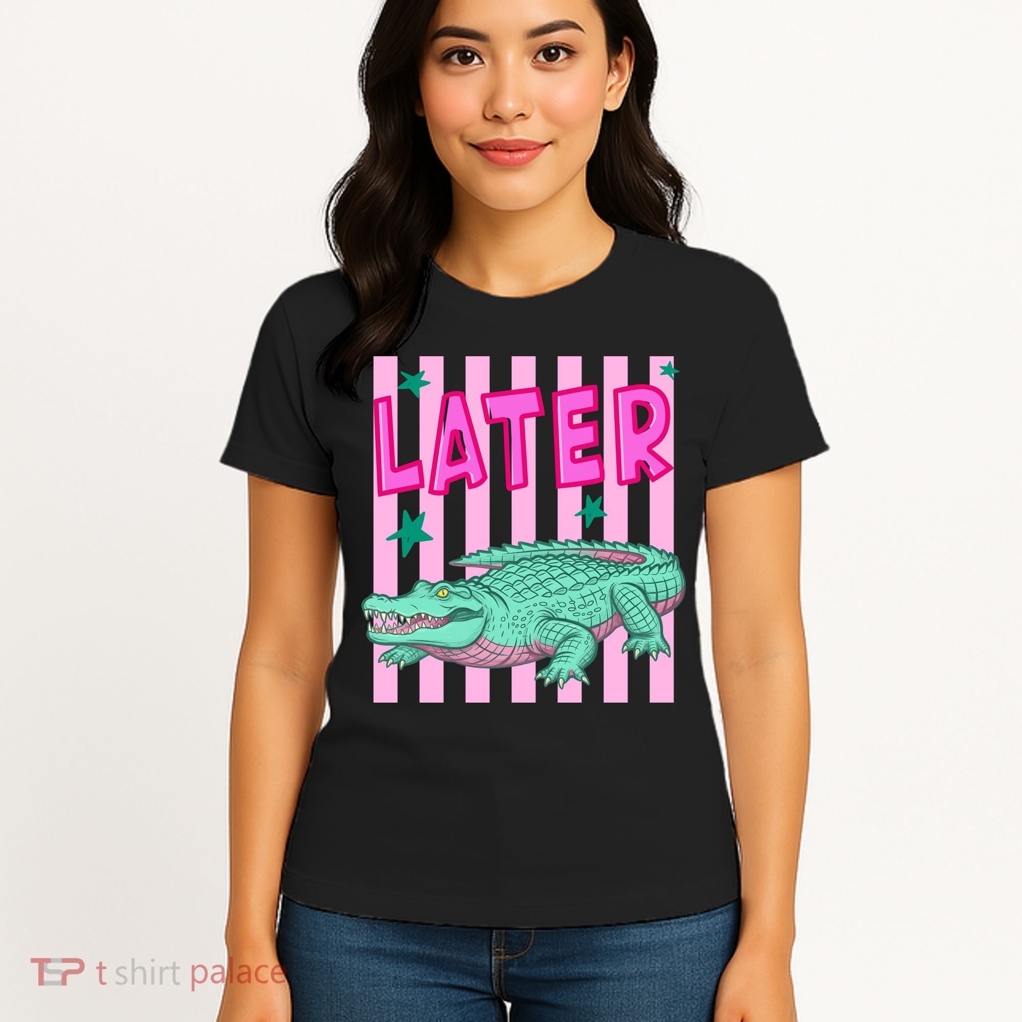 Funny Later Alligator After While Crocodile Front And Back Women's T-Shirt