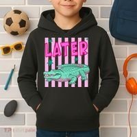 Funny Later Alligator After While Crocodile Front And Back Kids Hoodie thumb 2