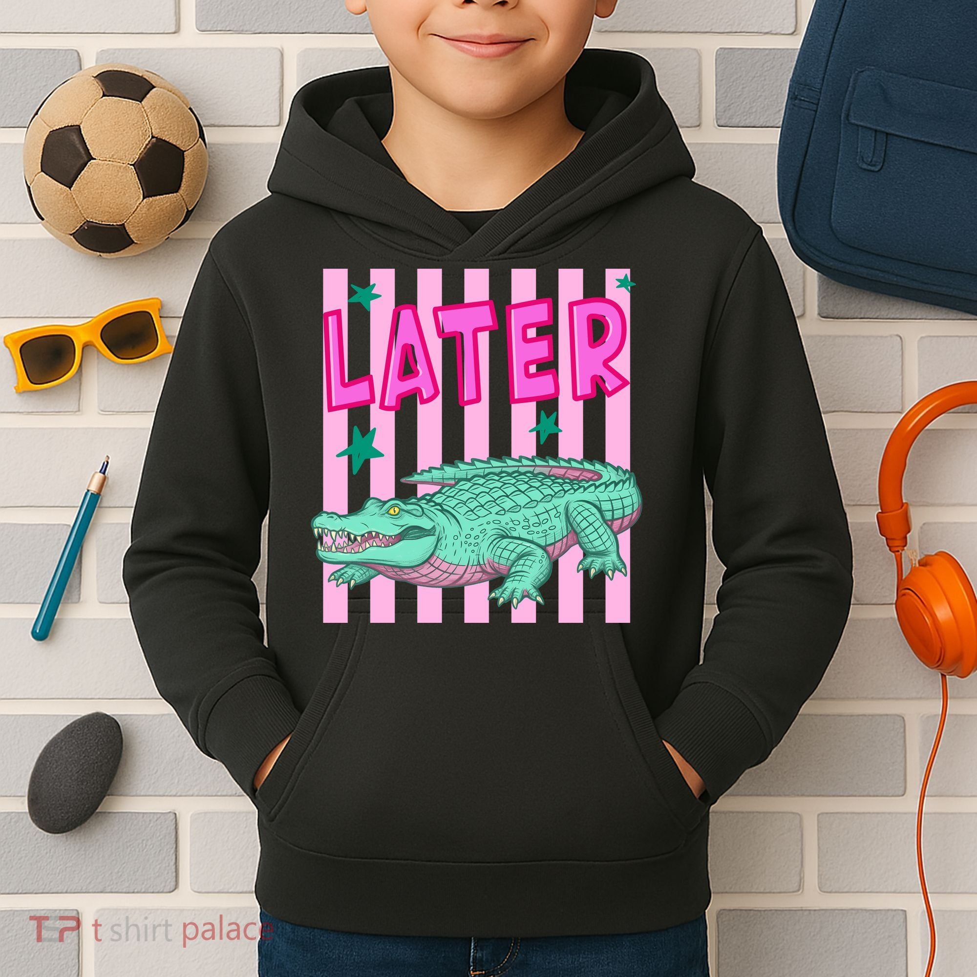 Funny Later Alligator After While Crocodile Front And Back Kids Hoodie