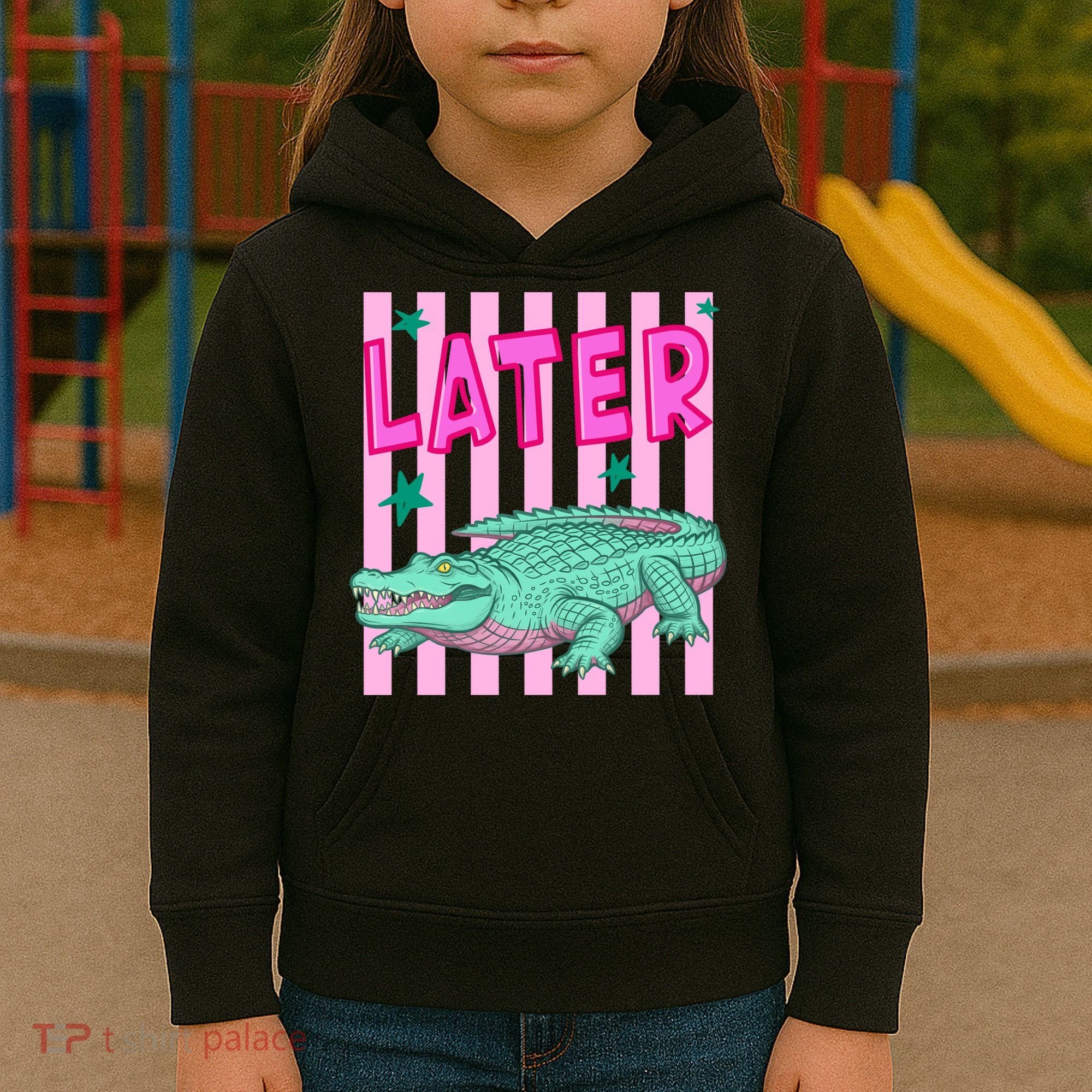 Funny Later Alligator After While Crocodile Front And Back Kids Hoodie