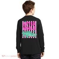 Funny Later Alligator After While Crocodile Front And Back Kids Long Sleeve Shirt thumb 1