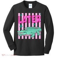 Funny Later Alligator After While Crocodile Front And Back Kids Long Sleeve Shirt thumb 0