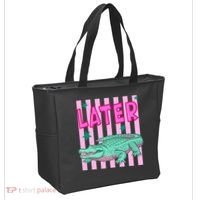 Funny Later Alligator After While Crocodile Front And Back Tote Bag thumb 2