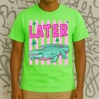 Funny Later Alligator After While Crocodile Front And Back T-Shirt thumb 3