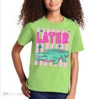 Funny Later Alligator After While Crocodile Front And Back Kids T-Shirt thumb 2
