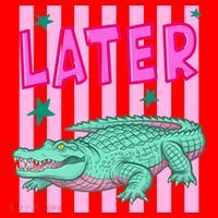 Funny Later Alligator After While Crocodile Front And Back Santa Hat thumb 1