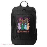 Funny Llama Apocalypse City Backpack thumb 0