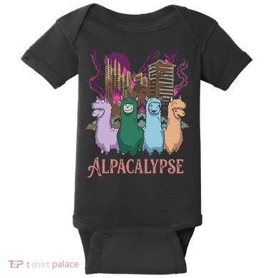Funny Llama Apocalypse Baby Bodysuit