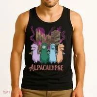 Funny Llama Apocalypse Tank Top thumb 3