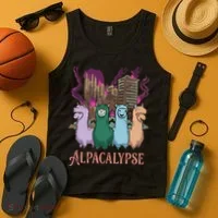 Funny Llama Apocalypse Tank Top thumb 4