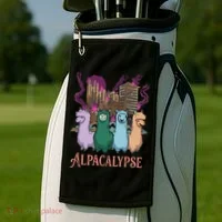 Funny Llama Apocalypse Golf Towel thumb 2