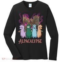 Funny Llama Apocalypse Women's Long Sleeve Shirt thumb 0