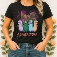 Funny Llama Apocalypse Women's T-Shirt thumb 2