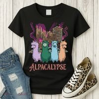 Funny Llama Apocalypse Women's T-Shirt thumb 3