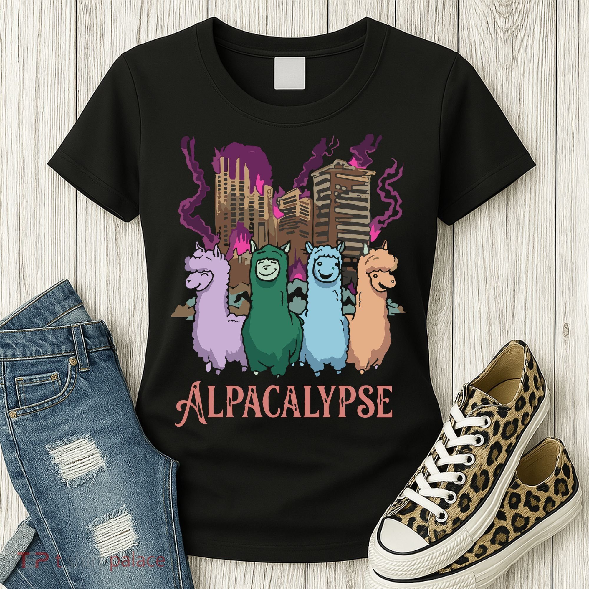 Funny Llama Apocalypse Women's T-Shirt