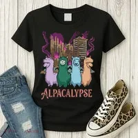 Funny Llama Apocalypse Women's T-Shirt thumb 3