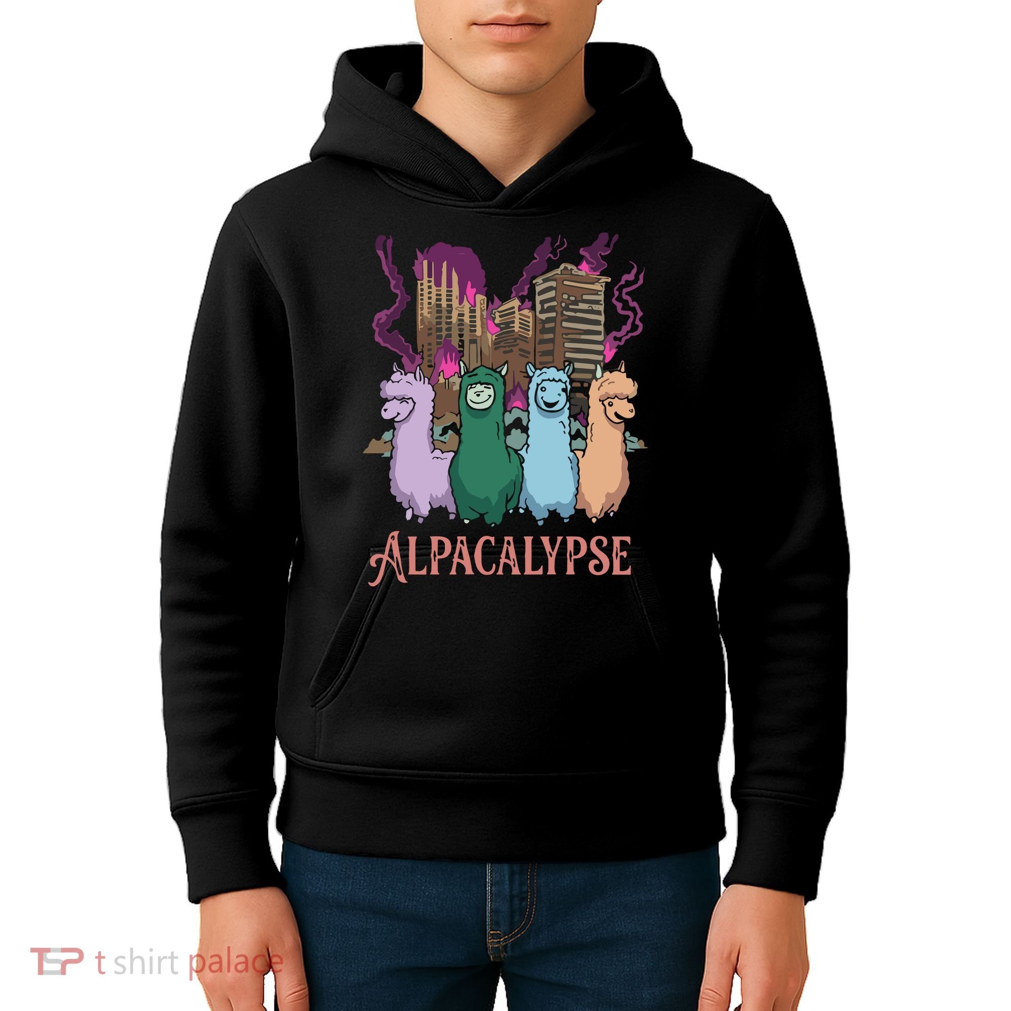 Funny Llama Apocalypse Kids Hoodie