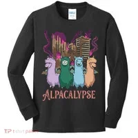 Funny Llama Apocalypse Kids Long Sleeve Shirt thumb 0