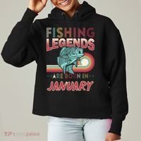 Fishing Legends Are Born In January Ladies Heavyweight Boxy Pullover Hoodie thumb 0