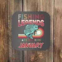 Fishing Legends Are Born In January Coaster thumb 0