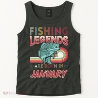 Fishing Legends Are Born In January Tank Top thumb 2