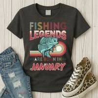 Fishing Legends Are Born In January Women's T-Shirt thumb 3