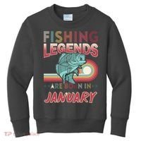 Fishing Legends Are Born In January Kids Sweatshirt thumb 0