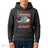 Fishing Legends Are Born In January Kids Hoodie thumb 4