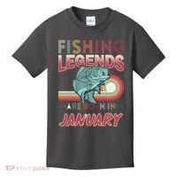 Fishing Legends Are Born In January Kids T-Shirt thumb 0