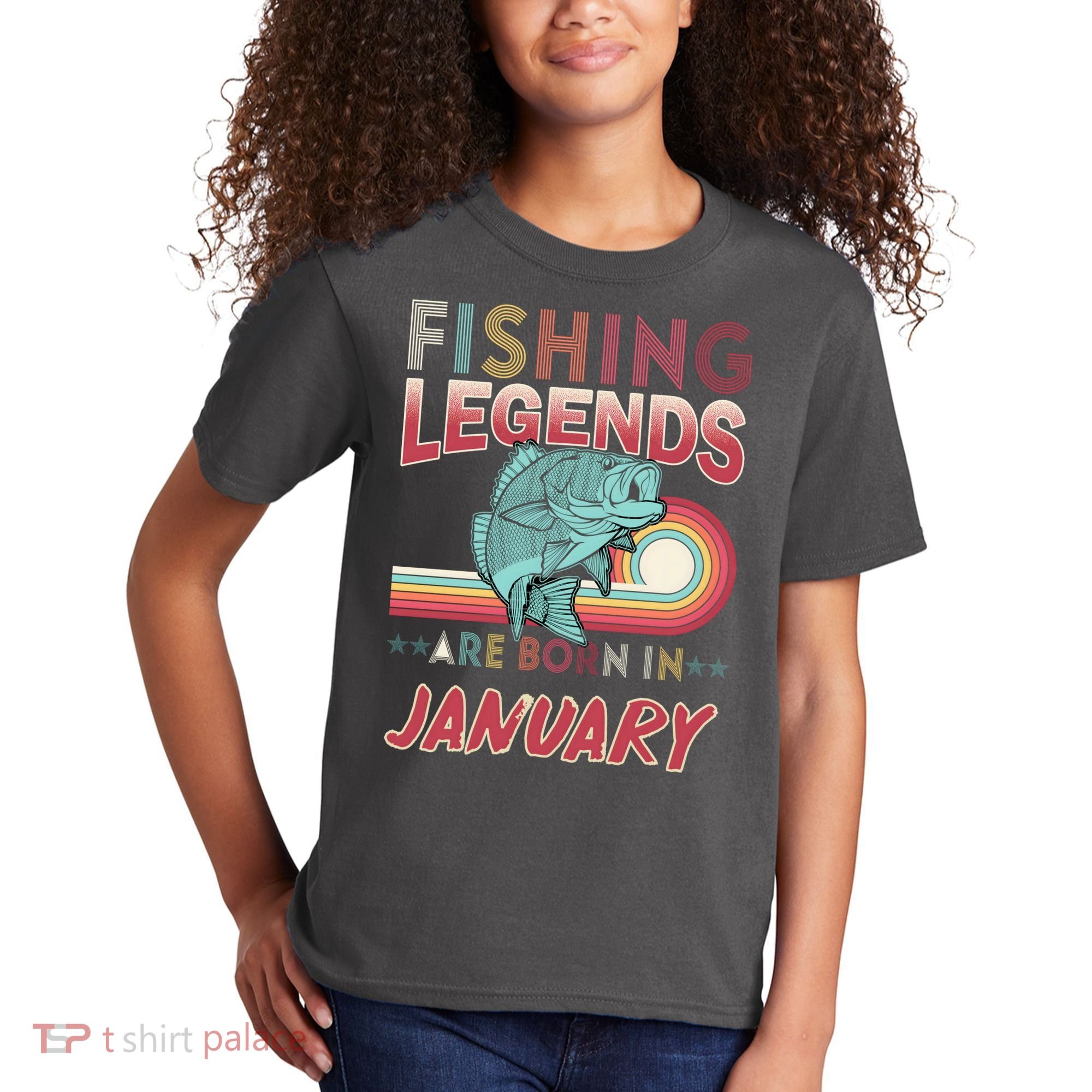 Fishing Legends Are Born In January Kids T-Shirt
