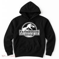 Fatherhood Like A Walk In The Park Dad Dinosaur Hoodie thumb 0