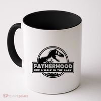 Fatherhood Like A Walk In The Park Dad Dinosaur Coffee Mug thumb 0