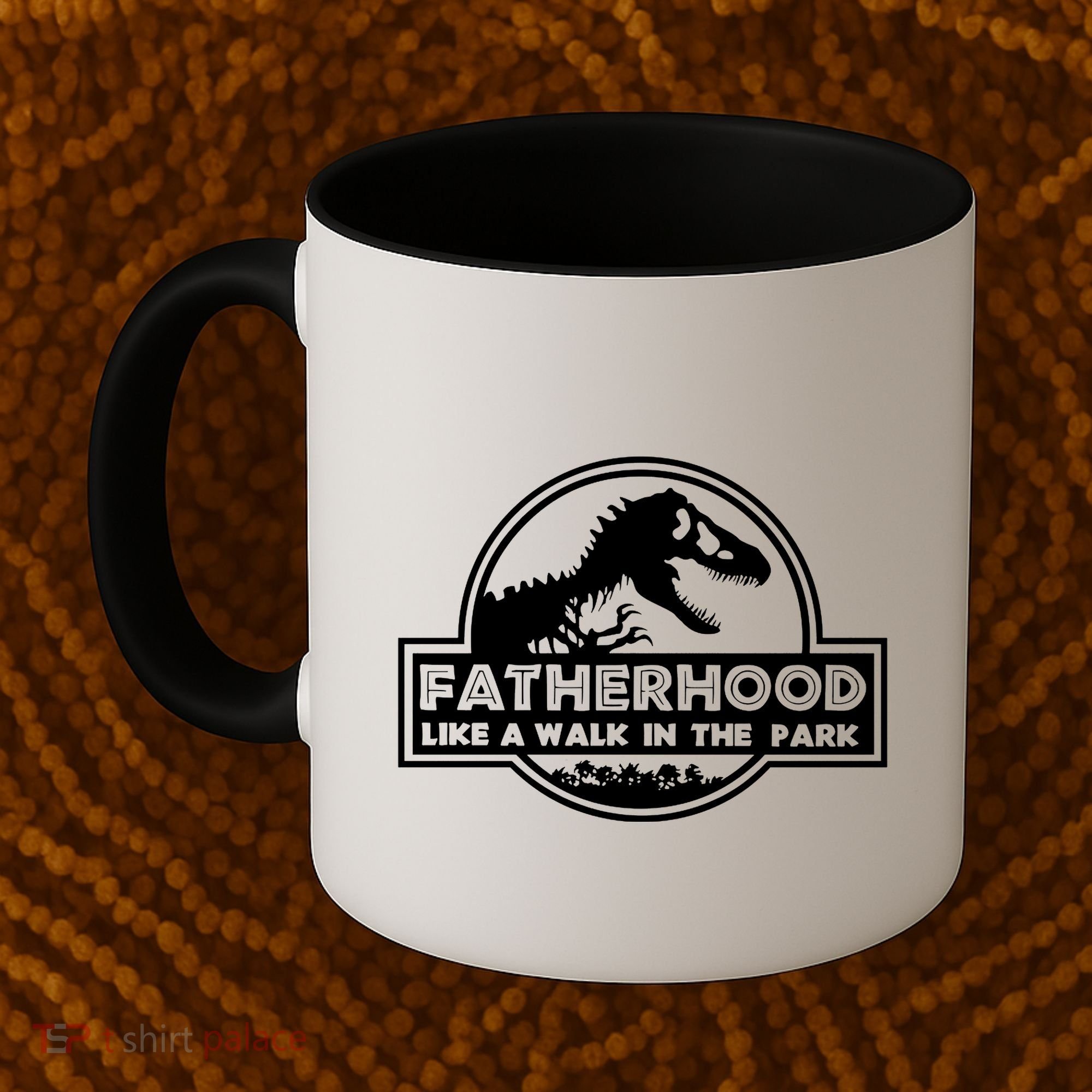 Fatherhood Like A Walk In The Park Dad Dinosaur Coffee Mug
