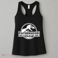 Fatherhood Like A Walk In The Park Dad Dinosaur Women's Tank Top thumb 3