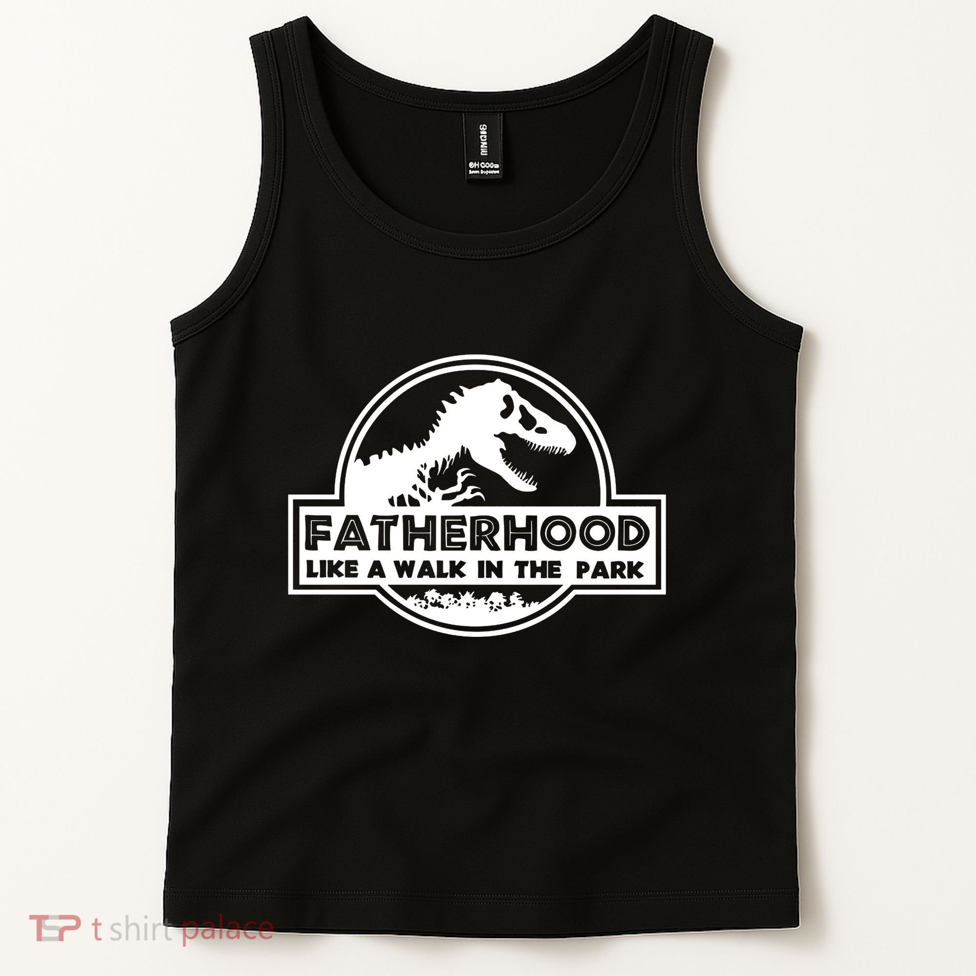 Fatherhood Like A Walk In The Park Dad Dinosaur Tank Top